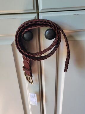 Nwt GAP Cow Leathet Brown Braided Belt Gold Hardware Mens size 34"